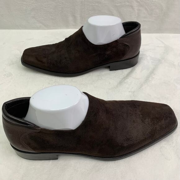 Donald J Pliner Rex 120 Mens 8.5M Nappa Leather Suede Dark Brown Italy Loafers main image 7